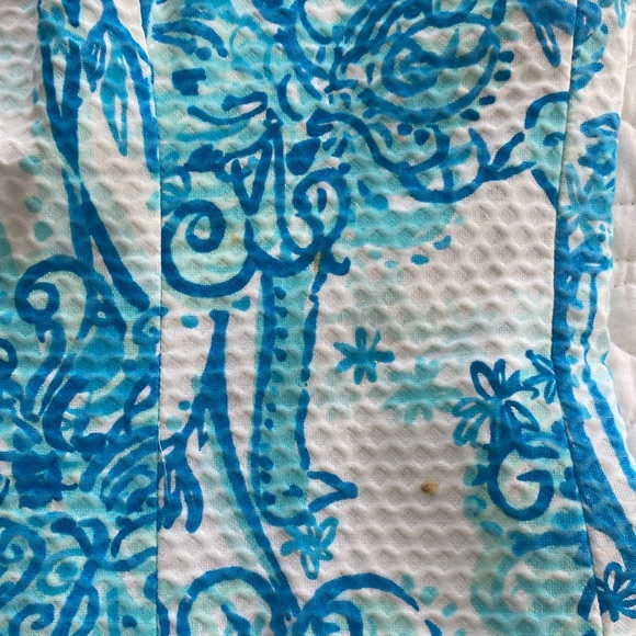 Lilly Pulitzer Pearl Lace Crochet Halter Neck Shift Resort White Blue Dress - Picture 10 of 11